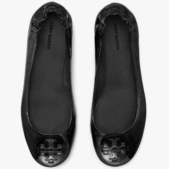Tory Burch Minnie Travel Patent Leather Ballet Flats Size 5.5 - Picture 1 of 7